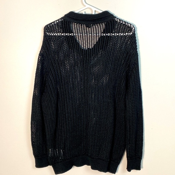 Piazza Sempione Crocket Black Knit Women's Sweater Cardigan size 46 - Picture 2 of 10